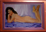 Nu féminin sur drapé violet